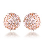 幸运五叶花锆石耳环耳钉 七夕情人节礼物