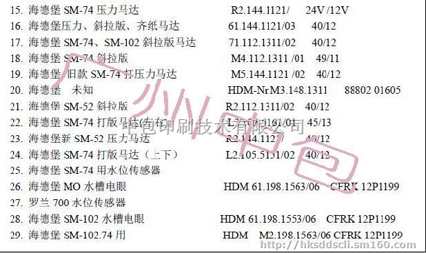 供应进口价格优惠海德堡马达及各类电眼