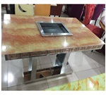 电烧烤炉专用烧烤桌钢化玻璃火锅桌