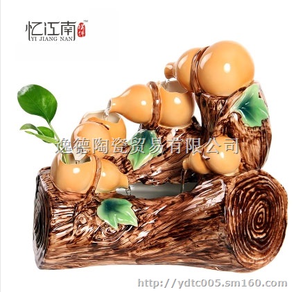 供应景德镇陶瓷室内喷泉，陶瓷加湿器，喷雾喷泉