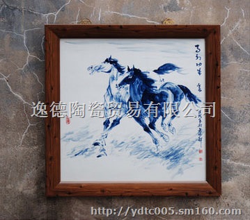 礼品陶瓷瓷板画 青花瓷瓷板画 手绘瓷板画批发