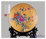 乔迁礼品大瓷盘  高档家居装饰大瓷盘 手绘青花大瓷