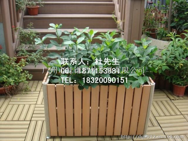 木质花槽/防腐木花车/户外花盆花池花坛