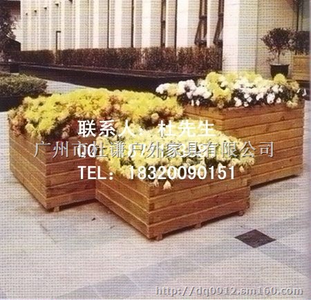 园街道马路花车 木制花盆花箱  街道花车价格