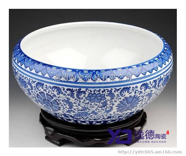 供应陶瓷大缸，青花手绘陶瓷大缸，瓷器大缸