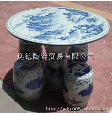 青花瓷桌凳 青花瓷桌 青花瓷凳 订做青花手绘桌