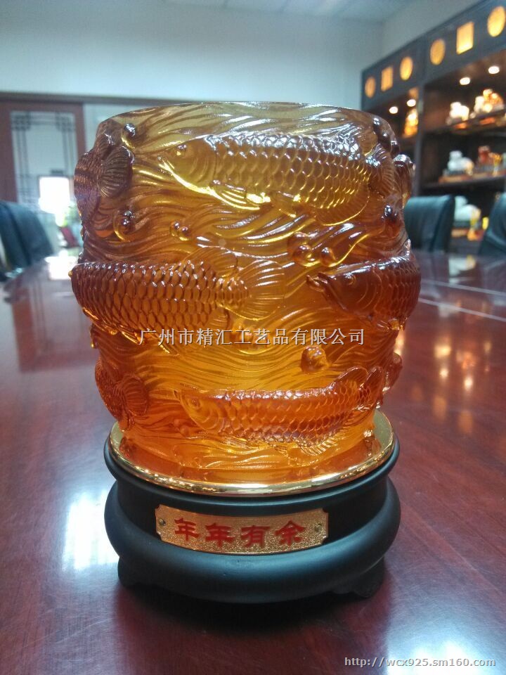 年年有余笔筒，年终答谢客户礼品，企业年会礼品制作