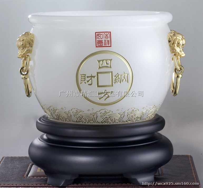 日进斗金工艺品摆件,银行年会送客户礼品,十周年礼品