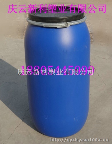160升包箍塑料桶，带法兰160L塑料桶新利供应
