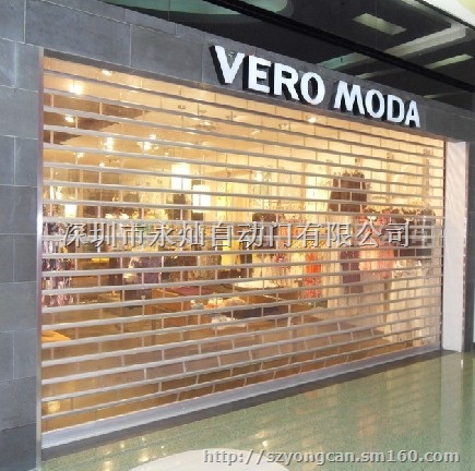 时装店水晶卷闸门安装    专业定做电动水晶卷闸门