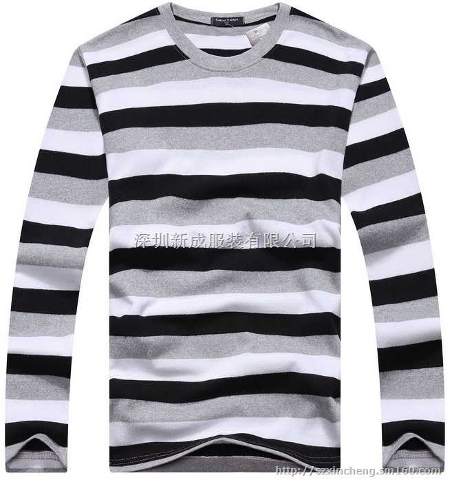纯棉佐丹奴批发长袖佐丹奴男装翻领条纹男装翻领