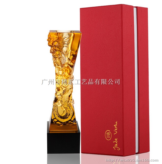 龍柱奖杯定做，佛山琉璃奖杯定做，厦门琉璃奖杯制作