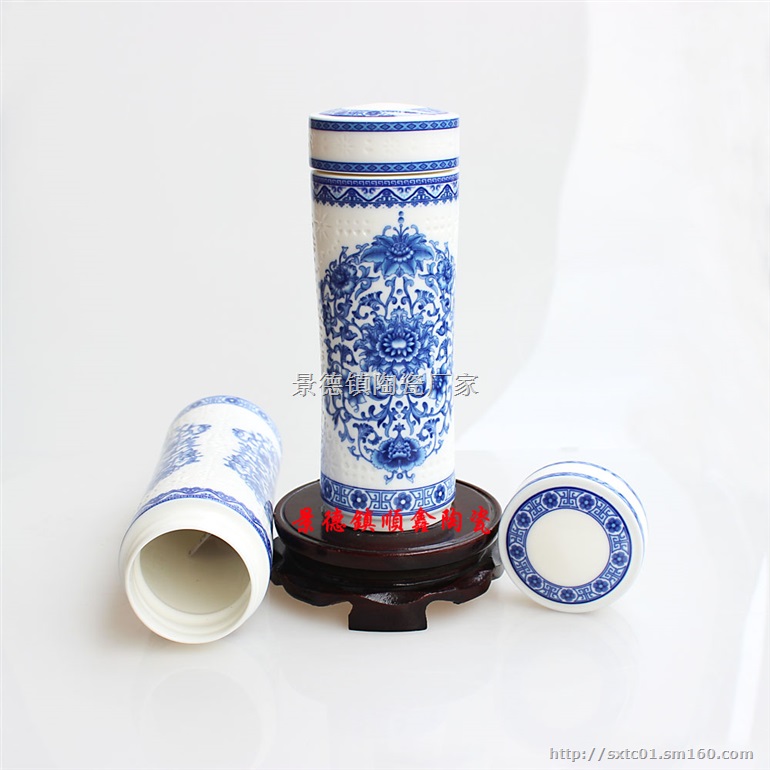 高档养生全瓷双层陶瓷保温杯厂家