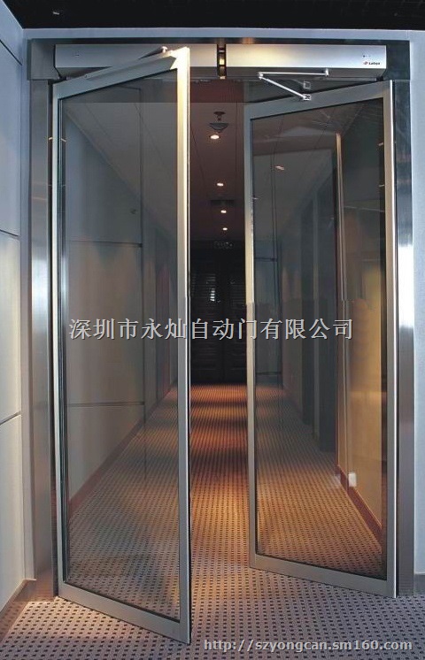 永灿供应90°自动平开门 玻璃透明自动平开门价格