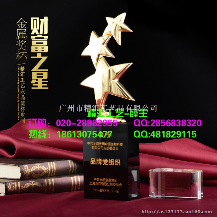 石家庄金属奖杯定制，年度销售之星奖杯定做