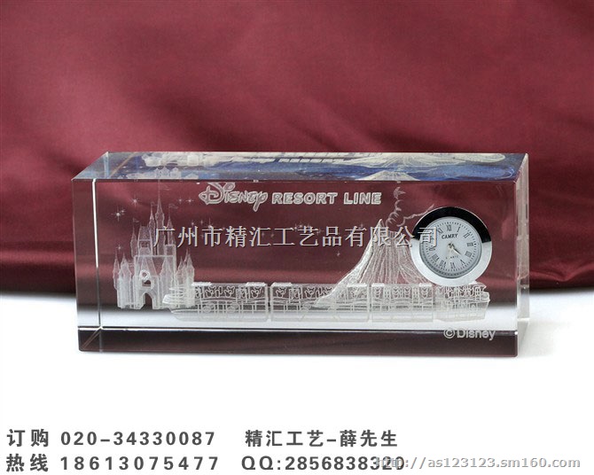 湛江年终会议礼品定制，送客户礼品，水晶内雕礼品摆件
