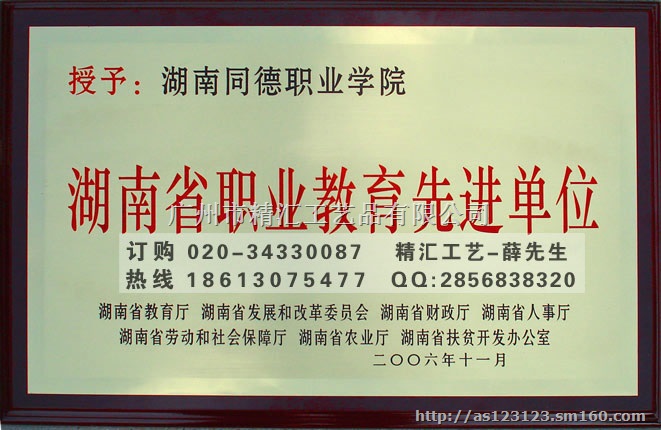 优秀组织奖牌定制，优秀员工木牌定做，代理商牌