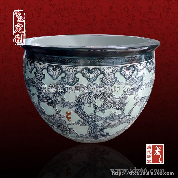 专业定做陶瓷缸 大号陶瓷鱼缸 1米陶瓷大缸