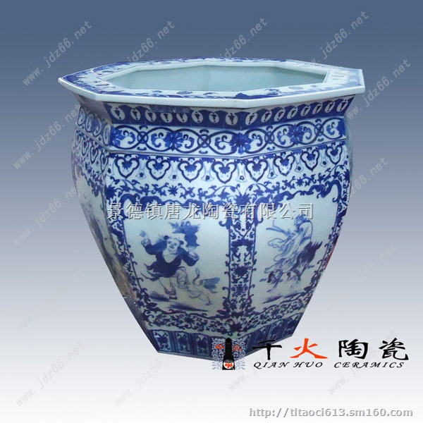 景德镇陶瓷鱼缸,陶瓷小缸价格,山水大缸