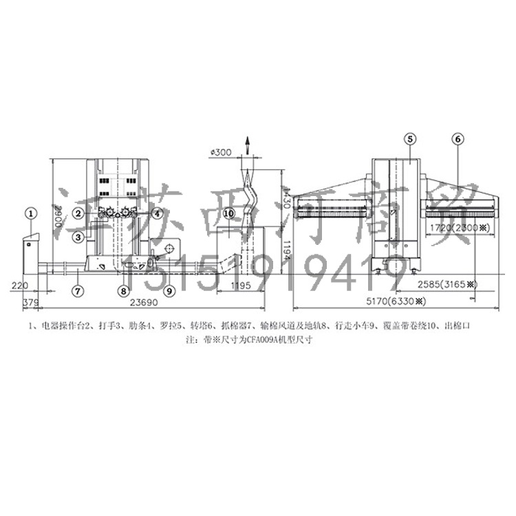 纺织机械设备CFA009系列往复抓棉机
