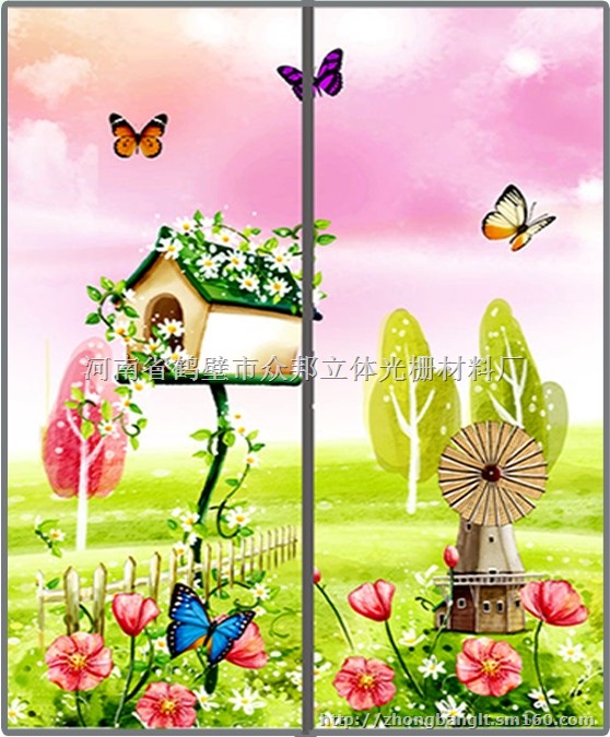 三维立体艺术玻璃移门立体玻璃隔断