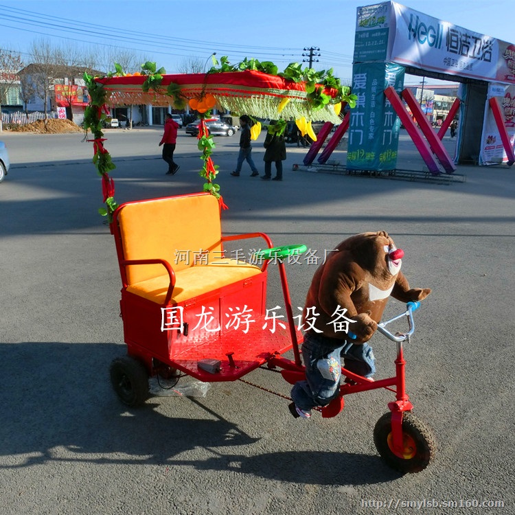 供应锡林郭勒机器人蹬车，小人蹬三轮车参数图片