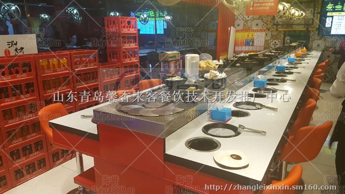 青岛海誉科创回转火锅、一元旋转火锅设备