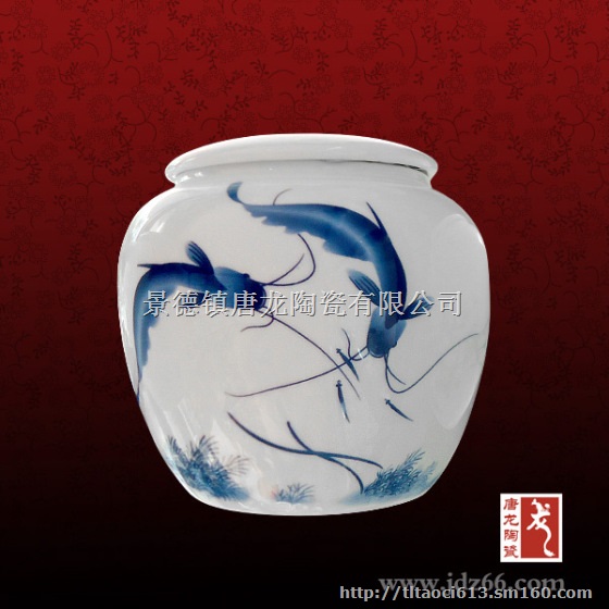 景德镇高档礼品茶叶罐生产厂家,青花瓷罐子,陶瓷罐
