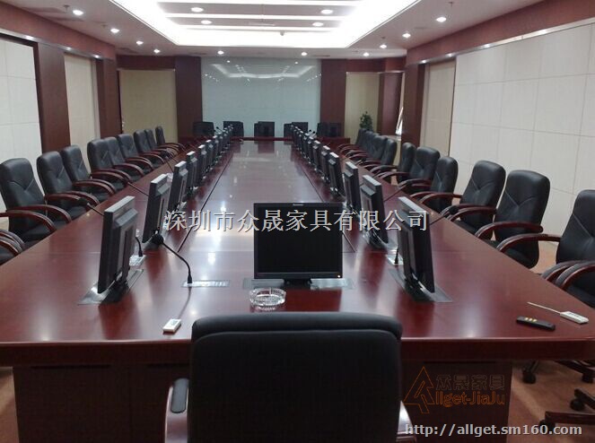 升降电脑会议桌 视频会议桌 观澜办公家具定做