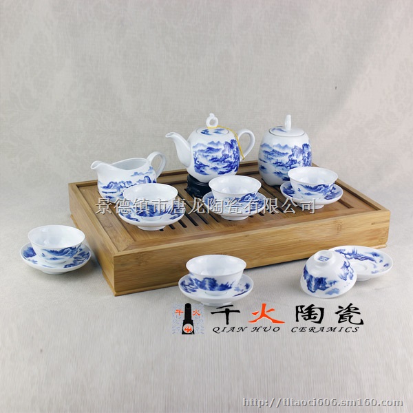 供应景德镇整套陶瓷茶具批发厂家  家用礼品茶具套装