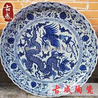 景德镇海鲜大瓷盘厂家 酒店火锅陶瓷大瓷盘厂家