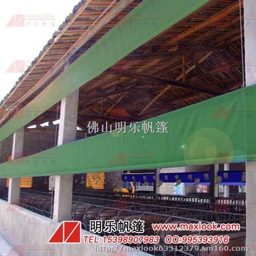 养殖场帆布卷帘-猪场防水保温卷帘定做