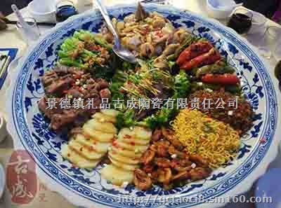 纯手工陶瓷大赏盘 青花海鲜大瓷盘厂家