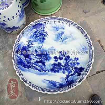 彩绘赏盘 工艺礼品盘子 陶瓷大咖盘厂家定做