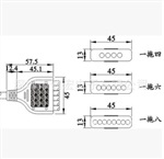 白色DC公母头线一进六出电源接头批发价格