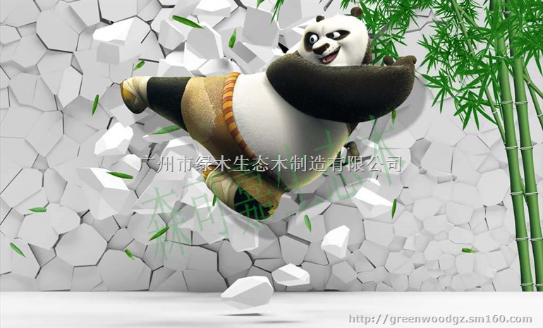 广州森可嘉緑可木厂家直销防潮阻燃3D高分子背景墙板