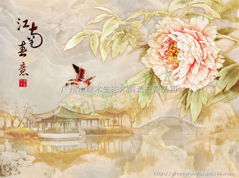 福建森可嘉緑可木厂家直销电视3D高分子背景墙板