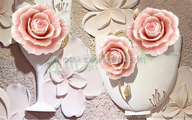 广东森可嘉緑可木定制电视3D生态木背景墙板