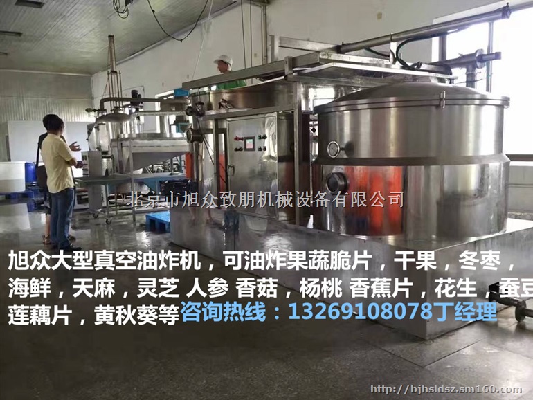 低温真空油炸机厂家 北京旭众低温油炸机，电加热油炸