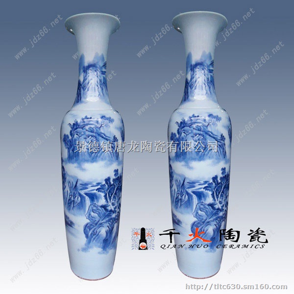 批发景德镇陶瓷大花瓶 青花清明上河图 中式酒店宾馆