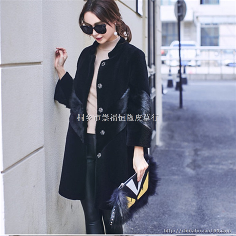 羊剪绒大衣女机织羊剪绒面料机织羊剪绒厂家