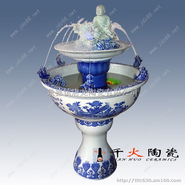 特色礼品 空调房必备 景德镇陶瓷加湿器 陶瓷喷泉厂