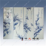 景德镇瓷板画屏风批发价格手绘陶瓷瓷板画图片