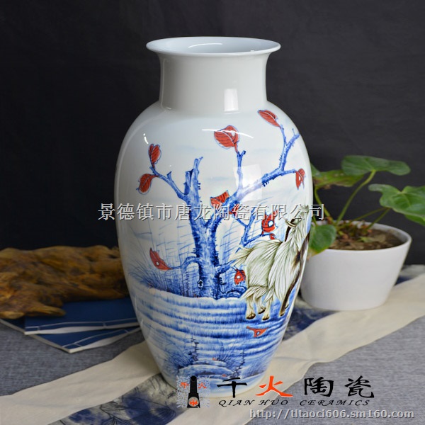景德镇手绘陶瓷花瓶批发价格家居花瓶图片