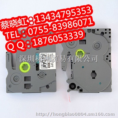 PUTY普贴覆膜标签色带TZ3-121透明底黑字