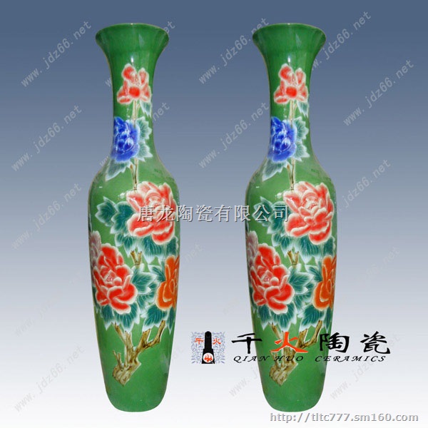 订制景德镇陶瓷大花瓶 青花落地陶瓷大花瓶 中式酒店