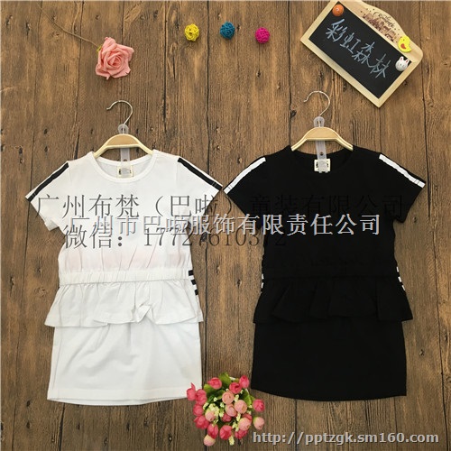 青岛童装奥特莱斯夏季新款韩版中大童短袖t恤货源批发