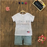 童装奥特莱斯夏季新款英伦男童纯棉纽扣衬衫合作加盟