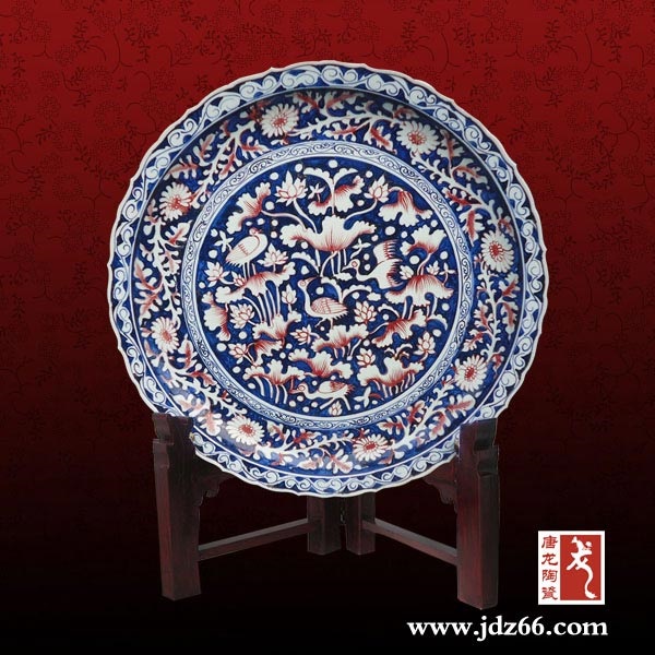 定做陶瓷大瓷盘 商务礼品瓷盘 景德镇大瓷盘厂家直销