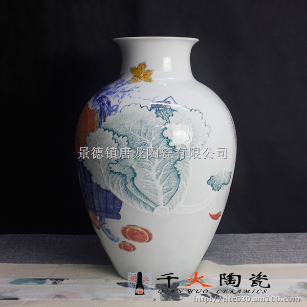 客厅摆放陶瓷小花瓶 家居花瓶景德镇生产厂家价格